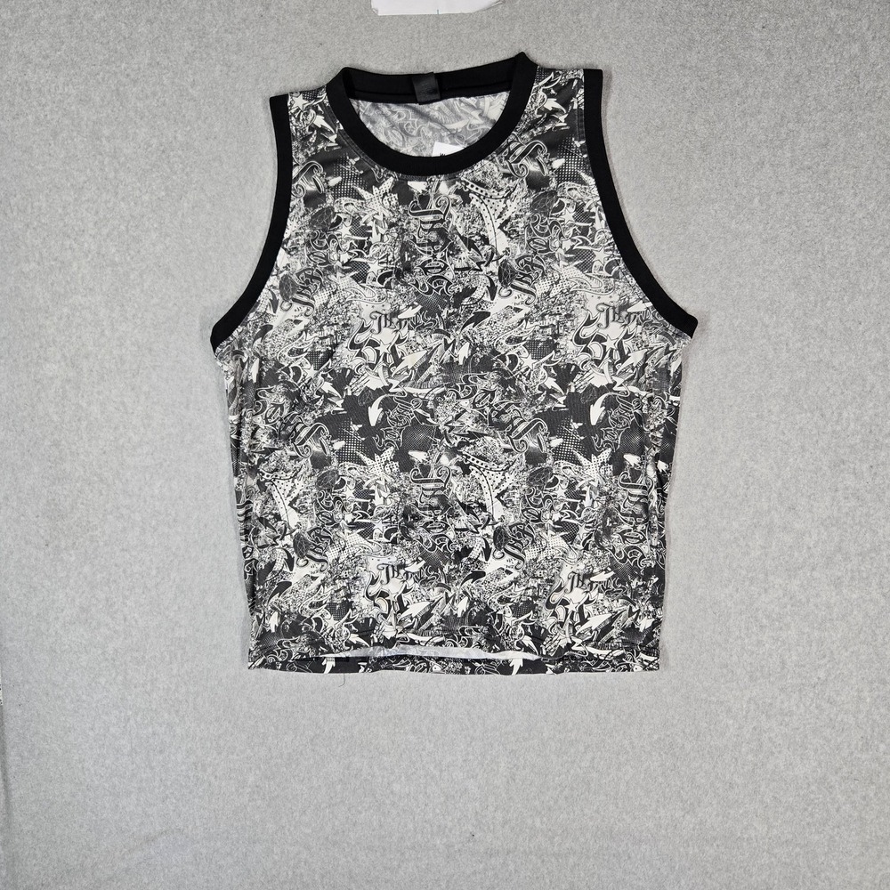 No Fear Men Tank Top L Black Graphic Graffiti Y2K Grunge Skater Hip Hop